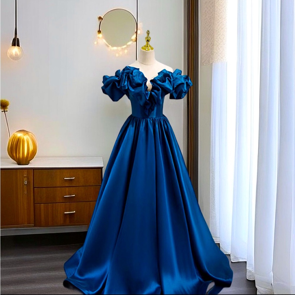 BLUE OFF SHOULDER GOWN